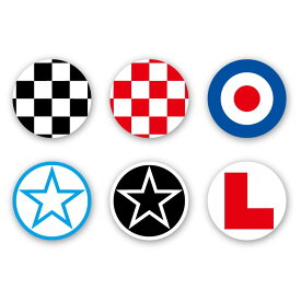 缶バッジ 缶バッチ 44mm 1個 イギリス ロンドン チェッカー ターゲット スター vespa UK おしゃれ かわいい チェック バッチ ワンポイント キャップ リュック バッグ アクセサリー バッジ バッチ バッヂ