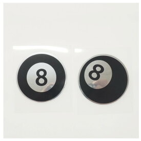 【ミラー】エイトボール ステッカー 8ボール 8BALL 6cm ワンポイント アメリカン ビリヤード メタリック ヘルメット キャリーケース