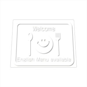 �i�����j�X�}�C�� �p�ꃁ�j���[����܂�9cm English Menu available 1�� �X�e�b�J�[ �V�[�� ���j���[ �J�t�F ���X�g���� �|�� �p�� ���H�X �K�� �ό��q foreign tourists ���{�� Japanese �C���o�E���h Inbound 