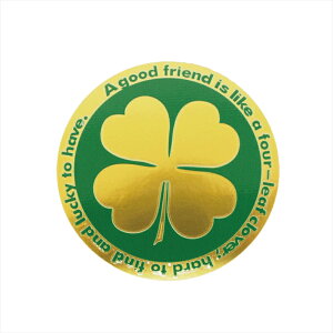 (マットゴールド)クローバー 名言シンボルステッカー 1枚 6cm 車 アメリカン かっこいい スクーター 原付 キャリーケース スーツケース ヘルメット ワンポイント ことわざ アメリカ雑貨 防