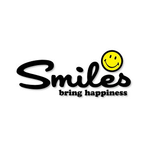 (透明)ハッピー♪スマイル ステッカー 1枚 10cm 笑顔は幸せを呼ぶ アメリカン かっこいい スクーター 原付 キャリーケース スーツケース ヘルメット ワンポイント ことわざ 名言 アメリカ