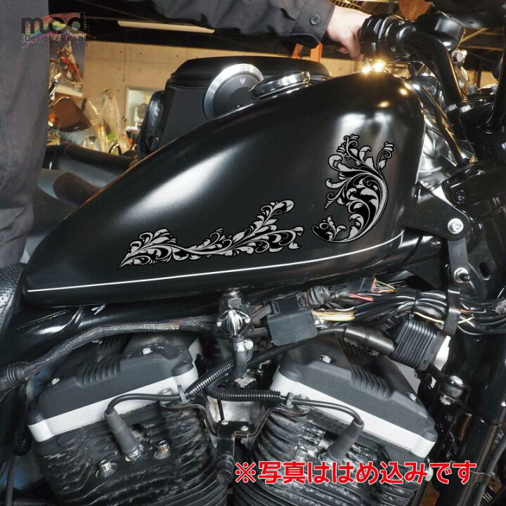楽天市場】（金/銀）リーフステッカー 黒フチ 左右セット タンク ape50 
