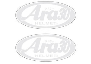 (透明)白ベース パロディ「Ara30」 アラサー ステッカー2枚セット デカール バイク ヘルメット 9cm×4cm おもしろ シール arai ジョーク ヘルメットカスタム クリア素材 Arai