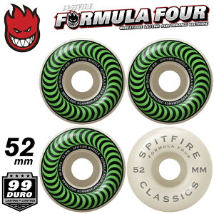 �y���j�������z�X�P�[�g�{�[�h�E�B�[�� SPITFIRE �X�s�b�g�t�@�C���[ F4 FORMULA FOUR CLASSIC - 99DURO 99A 52mm GREEN �t�H�[�~�����t�H�[ �N���V�b�N �O���[�� 4��1�Z�b�g �p�[�c �n�[�h �E�C�[�� �^�C�� 
