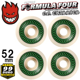 【日祝も発送】スケートボード ウィール スケボー SPITFIRE スピットファイヤー (F4) O.G CLASSIC 99DURO 52mm 4個1セット(グリーン) パーツ タイヤ 部品