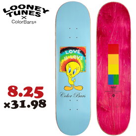 スケボー デッキ 単品 スケートボード Color Bars×Looney Tunes LOVE IS LOVE DECK カラーバー トゥイーティー ルーニーテューンズ 8．25 SK8 SKATEBOARD 板 ストリート トリック 大人用