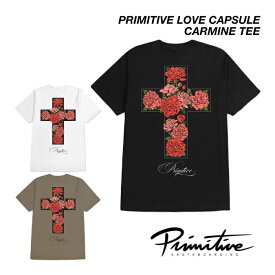 PRIMITIVE プリミティブ Tシャツ LOVE CAPSULE ラブカプセル CARMINE TEE スケーター メンズ 半袖Tシャツ バックプリント スケートブランド 男性用 スケボー スケートボードブランド