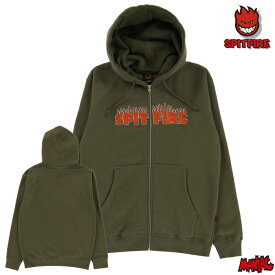 【日祝も発送】SPITFIRE スピットファイヤー メンズ パーカー DEMONSEED SCRIPT EMB ZIP HOODIE ZIPパーカー スケーター メンズ トップス トレーナー スウェット フード スケートブランド 男性用 スケボー スケートボードブランド SKATEBOARD