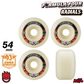 【日祝も発送】スケートボードウィール SPITFIRE スピットファイアー F4 FORMULA FOUR RADIALS - 93DURO 93A 54mm フォーミュラフォー ラジアルス ラディアルス 4個1セット スピットファイヤー パーツ ハード ウイール タイヤ