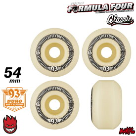 【日祝も発送】スケートボードウィール SPITFIRE スピットファイアー F4 FORMULA FOUR CLASSIC - 93DURO 93A 54mm フォーミュラフォー クラシック 4個1セット スピットファイヤー パーツ ハード ウイール タイヤ