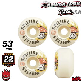 【日祝も発送】スケートボードウィール SPITFIRE スピットファイアー F4 FORMULA FOUR SHROOM BIGHEAD CLASSIC FULL - 99DURO 99A 53mm フォーミュラフォー クラシックフル 4個1セット スピットファイヤー パーツ ハード ウイール タイヤ