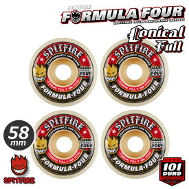 【日祝も発送】スケートボード ウィール スケボー SPITFIRE スピットファイヤー F4 FORMULA FOUR CONICAL FULL - 101DURO 101A 58mm RED フォーミュラフォー コニカルフル レッド 4個1セット パーツ ハード ウイール タイヤ SK8