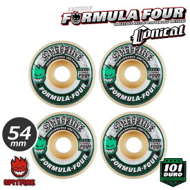 【日祝も発送】スケートボード ウィール スケボー SPITFIRE スピットファイヤー F4 FORMULA FOUR CONICAL - 101DURO 101A 54mm GREEN フォーミュラフォー コニカル グリーン 4個1セット パーツ ハード ウイール タイヤ SK8