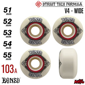 �y���j�������z�X�P�{�[ BONES �{�[���Y �E�B�[�� STF V4 WIDE 103A 51mm 52mm 53mm 54mm 55mm �X�P�[�g�{�[�h 4�Z�b�g �n�[�h �E�C�[�� �^�C�� ���C�h SK8 skateboard STREET TECH FORMULA