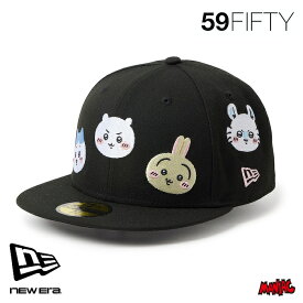 【日祝も発送】ニューエラ ちいかわ キャップ 59FIFTY NEW ERA ちぃかわ キャラオール オーバー ブラック 14864521 メンズ レディース ベースボールキャップ フラットバイザー おしゃれ ユニセックス 帽子 ちいかわコラボキャップ
