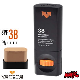 【3/31まで！PT10倍中】vertra バートラ 日焼け止め Face Stick フェイススティック SPF38 PA++++ エフカイベージュ ウォータープルーフ 日焼け防止 日焼け対策