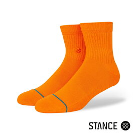 STANCE スタンス クオーターソックス 靴下 メンズ ブランド STANCE SOCKS ICON QUARTER - Orange スケーターソックス ハーフソックス ハーフ丈 ミドル丈 メンズソックス おしゃれ