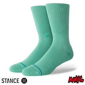 STANCE スタンス ソックス 靴下 メンズ ブランド STANCE SOCKS ICON - Turquoise スケーターソックス ハイソックス メンズソックス おしゃれ