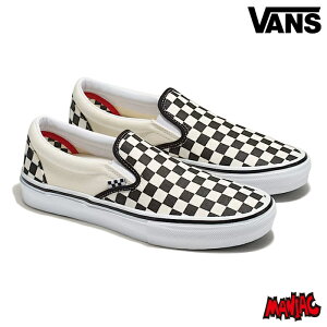 yjzVANS oY @Y Xj[J[ Xb| XbvI (VN0A5FCAAUH) SKATE SLIP ON CHECKERBOARD BLACK / WHITE YXj[J[ XP[gV[Y YV[Y C SLIPON