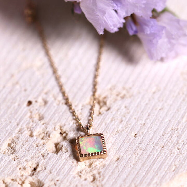 楽天市場】オパール ネックレス レディース シンプル k10  