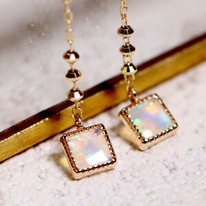 オパール ピアス レディース シンプル k10 オーストラリアオパール 天然石 ジュエリー アクセサリー ゴールド おしゃれ ギフト 小ぶり K10 10金 オフィス 人気 女性用 宝石 【送料無料】【K10】