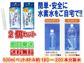 【ご家庭で簡単に水素水が作れます】パワー水素水 (1本入り) 2個セット【送料無料】【ペットボトル用浄水器　美味しい水　塩素の臭いを取り除く　身体にいい水　還元イオン水　血液　繰り返し使える　サラサラ　体内の活性酸素　マグネシウム　抑制　効果　改善　解消　解決