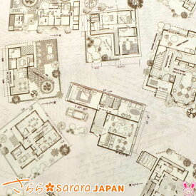 家と見取り図　A　10cm単位　切り売り　さらら　511267　シーチング生地　(216)　☆