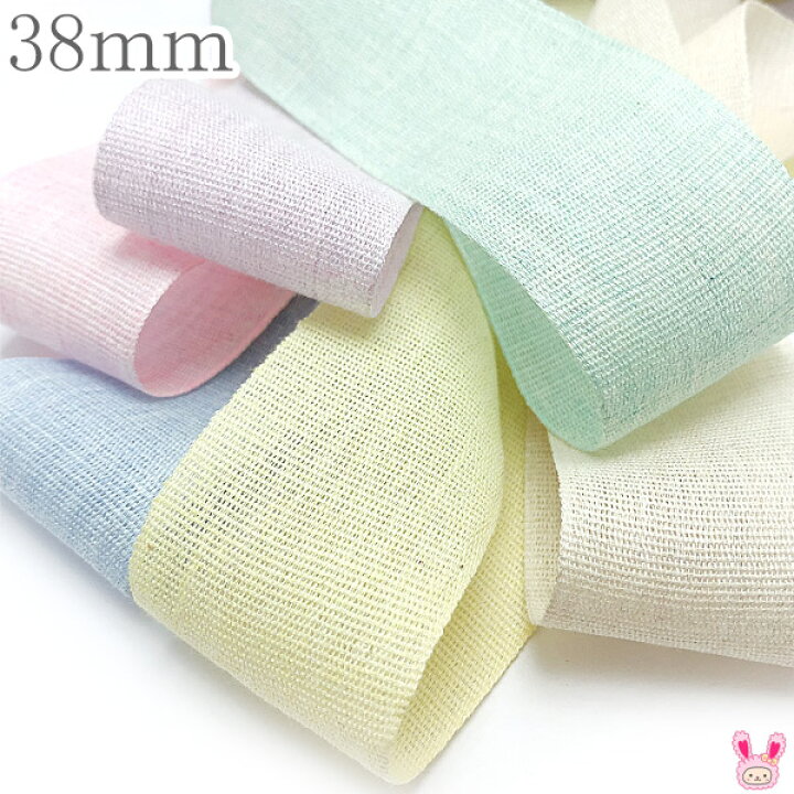 楽天市場】パステルカラーのリネン風リボン 幅38mm 1m単位 切り売り  