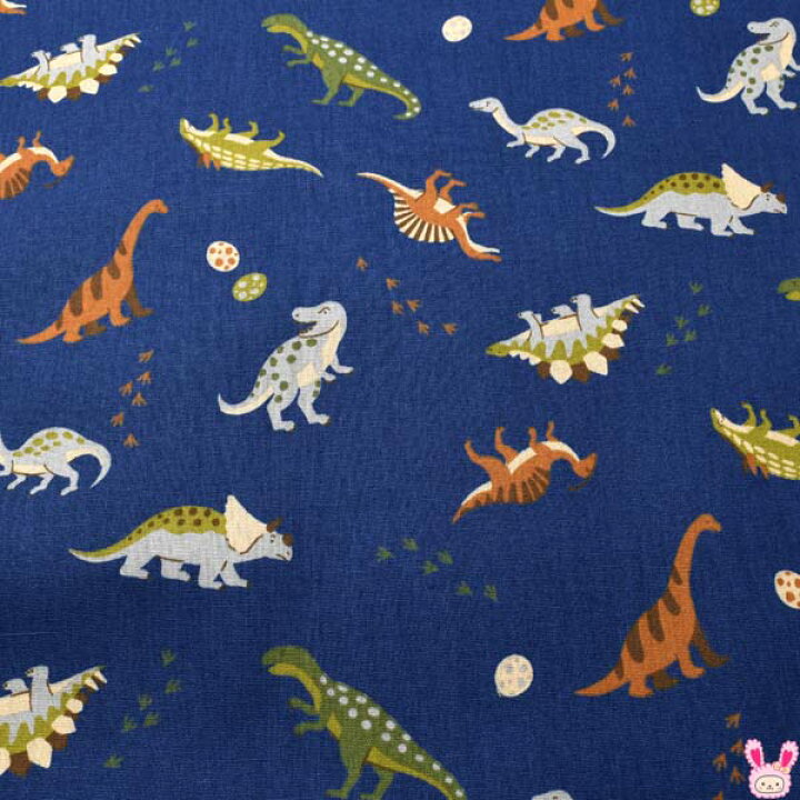 楽天市場】恐竜と卵と足跡 Dネイビー系 10cm単位 切り売り 菱栄 H7085  