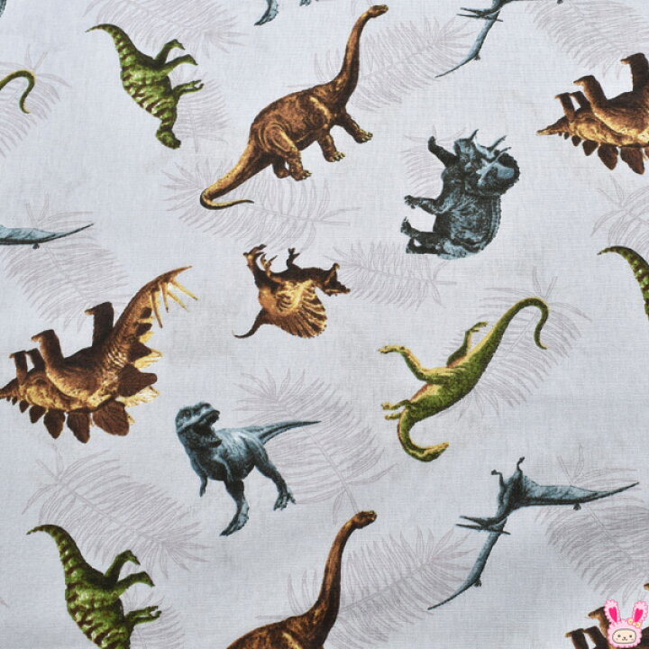 楽天市場】リアルな恐竜柄とリーフの総柄 11Dブルーグレー系 10cm単位  