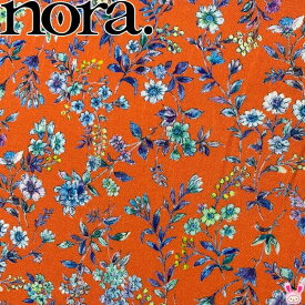 フレグランスボタニカル　Bオレンジ系　シーチング生地　10cm単位　切り売り　FR1149-B　ノラ　NORA.　（39）　［在庫限り］[NEW SALE価格]