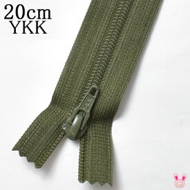 YKK　フラットニットファスナー　566モスグリーン　20cm　3号　1本　FN20　★