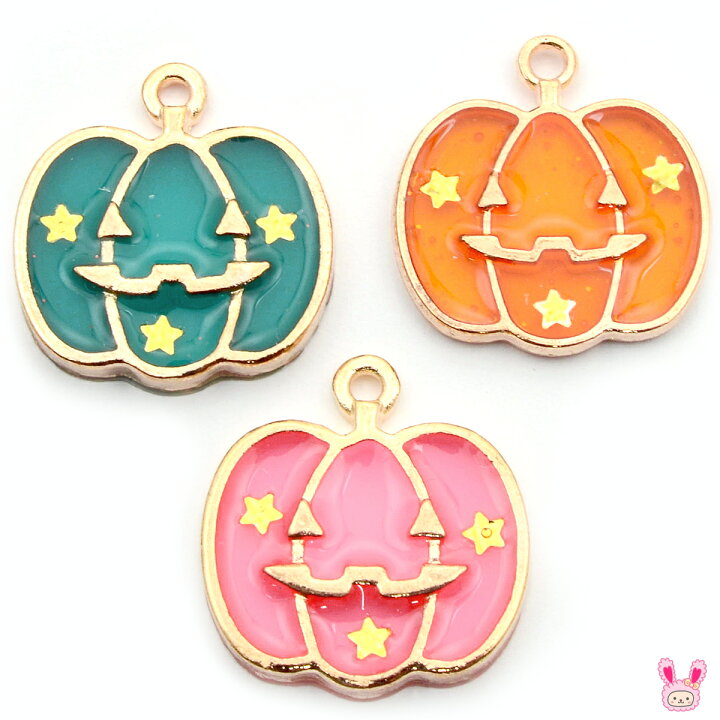 楽天市場】アクセサリーパーツ ハロウィン 星のスマイルカボチャ 