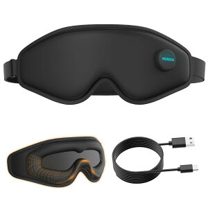 アイマスク 睡眠用 USB充電式 アイマスク ホット 遮光率99.99% 3D立体型 日本語音声 アイウォーマー 光の遮断 コードレス 洗濯可能 3段階温熱 8段階振動 プレゼント ブラック