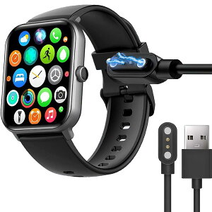 Lamshaw for HOIBAI�X�}�[�g�E�H�b�` �P�[�u��, USB ���C�[�d�P�[�u�� ���C�z�� 1���[�g�� �Ή� HOIBAI KW105 PRO 1.85 �C���` �X�}�[�g�E�H�b�` (�u���b�N)