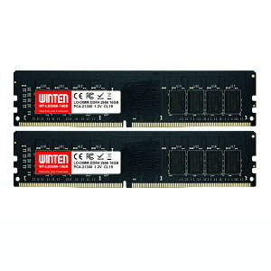 WINTEN �f�X�NPC�p������ DDR4-2666 32GB�i16GB×2���j 288Pin CL19 1.2V DIMM SDRAM �����������[ ���݃������[�y5�N�E�����zWT-LD2666-D32GB