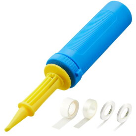 Zgimiハンドポンプ 空気入れ 2倍速ポンプバルーン 風船 チボール 浮き輪ヨガボールに使用できます バルーンアーチキット、ロールドット接着剤、バルーンテープストリップ、(青です)