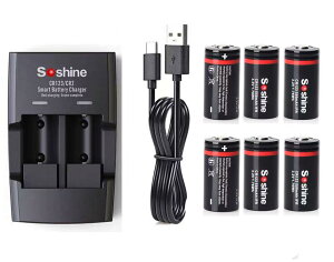 CR123A �[�d�d�r 6�{+�[�d��X�[�c�ł�3.0V (3.2V)