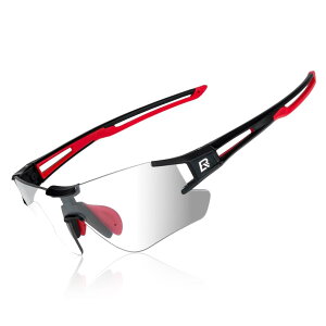 ロックブロス 調光サングラス 自転車 登山 変色サングラス メガネ 超軽量 紫外線カット 収納ポーチ付き ユニセ ックス