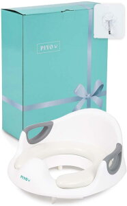 ピヨ(PIYO)補助便座 子供 トイレ (壁掛けフック付き) 幼児 幼児用便座トレーニング 子供用 補助便座 おまる ベビー (ホワイト)