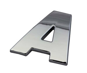 向島自動車用品製作所 3D 立体成型 エンブレム ステッカー アルファベット A シルバー MYS-030T