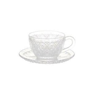 _g(Dulton) H OXJbv\[T[ tBI[ NA 160ml GLASS CUP  SAUCER ffFIOREff CLEAR A615-818CL