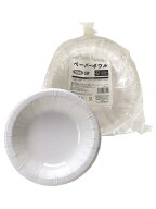 ストリックスデザイン 使い捨て 紙皿 ボウル 深皿 50枚 18cm 白 耐水・耐油加工で染みにくい レンジ対応 …