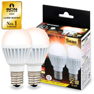 �yE17�z�A�C���X�I�[���} LED�d�� 60W�`���� �d���F �������a17mm �L�z�� 60W�`���� �d���F 2�p�b�N 760? �����Ή� LDA7L-G-E17-6T62P