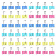 LOVEQ ダブルクリップキャンディーカラー 幅:25mm*48個 アソートカラーダブルクリップ ペーパークリップ …