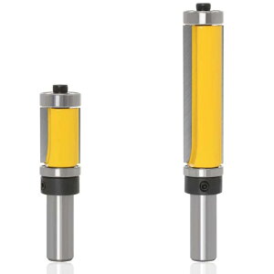 Bestgleトリマービット目地払いビット2本ベアリング超硬トリマ・ルータービット12.7mm軸径トリマーアクセサリガイドべアリング付ストレートビット木工用ルータービットセット