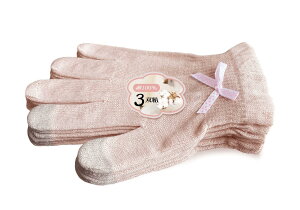 夢の物 3双組 おやすみ手袋 子供用 保湿 手荒れ防止 ハンドケア スマホ対応 お肌に優しい純綿100% 手湿疹 ひび割れ あかぎれ アトピー ウィルス対策 就寝用 夜用 レディース 秋冬 ピンク…