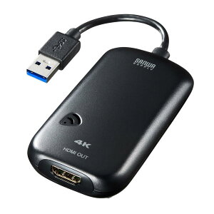 �T�����T�v���C USB3.0-HDMI�f�B�X�v���C�A�_�v�^ 4K�Ή� (USB A�R�l�N�^ �I�X-HDMI�R�l�N�^ ���X) USB3.2 Gen1���� USB-CVU3HD2N �u���b�N