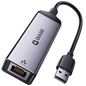 QUUGE �L��LAN�A�_�v�^�[ USB3.0 Switch 1Gbps�����ʐM USB RJ45 �ϊ� �ꔭ�F�� �C�[�T�l�b�g�A�_�v�^ �M�K�r�b�g LAN�P�[�u�� USB �ϊ��A�_�v�^ USB LAN �ϊ� �C���^�[�l�b�g�A�_�v�^�[ Switch �A���~���� �j