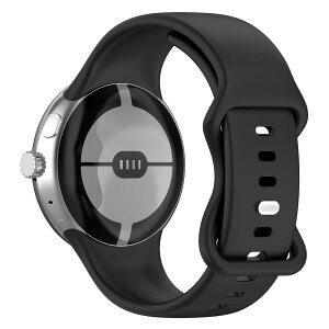 Miitech �o���h Google Pixel Watch 4 / 3 45 mm Pixel Watch 4 / 3 / 2 / 1 41mm �Ή� �����x���g �V���J�Q���� �������� �_�炩�y�� �ʋC �j�����p �݊��� (�u���b�N)